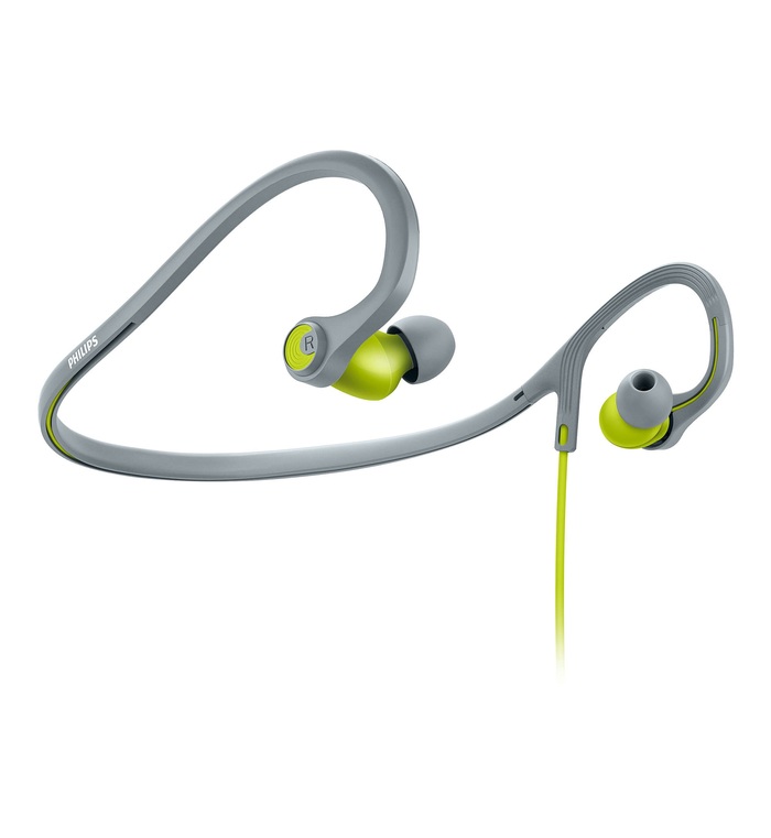 PHILIPS ACTIONFIT SHQ4300 SPORTS HEADPHONES (LIME YELLOW / WHITE) SHQ4300LF/00