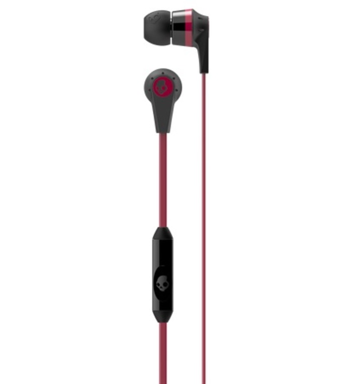 SKULLCANDY INK D 2 EARBUD IN EAR EARPHONES (BLACK / RED)