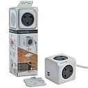 ALLOCACOC POWERCUBE EXTENDED 30M 4 OUTLETS 2 USB GREY