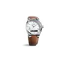 GUESS CONNECT 43MM SMARTWATCH WITH LEATHER BAND (SILVER BROWN) C0002MB1