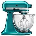 KITCHENAID ARTISAN DESIGN SERIES 5 QUART TILT-HEAD STAND MIXER W GLASS BOWL (SEA GLASS) KSM155GBSA