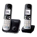 PANASONIC DIGITAL CORDLESS TWIN DECT PHONE (BLACK / WHITE) KX-TG6812CXB