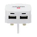 SKROSS UK USB CHARGER WHITE