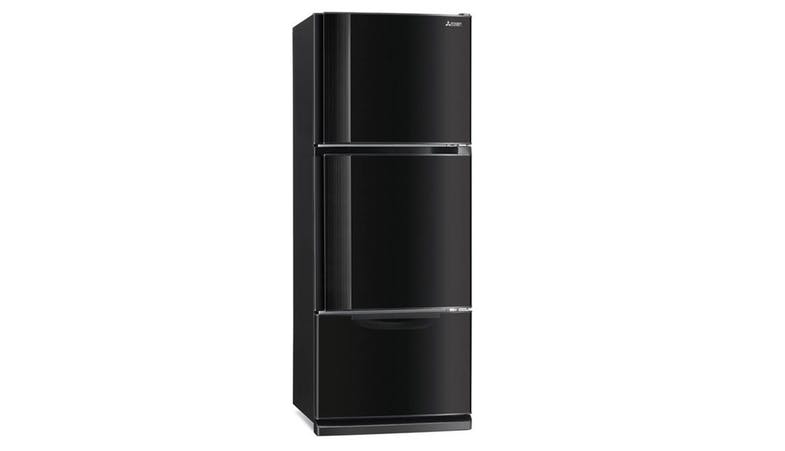 MITSUBISHI 3 DR TOP MOUNT FREEZER REFRIGERATOR (GROSS 418L) (SHINY BLACK) MR-V50E2G