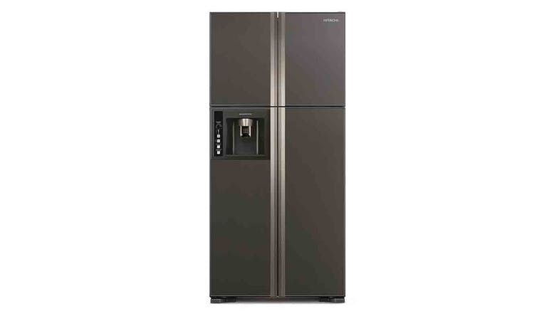 HITACHI DELUXE 4 DR SIDE BY SIDE DOOR REFRIGERATOR (GLASS GREY) R-W690FP3MSX