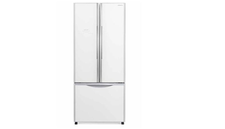 HITACHI FRENCH 3 DR BOTTOM FREEZER REFRIGERATOR (GLASS WHITE) R-WB550P2MS