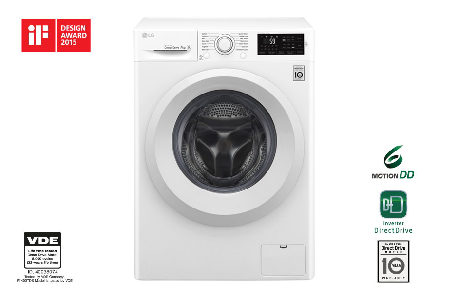 LG FRONT LOAD WASHING MACHINE (7KG) (BLUE / WHITE) FC1270N5W