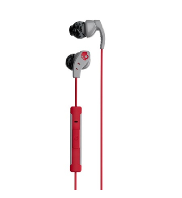 SKULLCANDY METHOD SPORT EARBUD IN EAR EARPHONES (GRAY / RED)