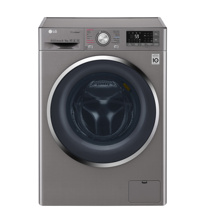 LG FRONT LOAD WASHING MACHINE (9KG / 6KG) (STONE SILVER) FC1409H2E