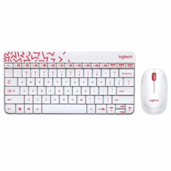 LOGITECH MK240 NANO WIRELESS KEYBOARD AND MOUSE COMBO (WHITE / VIVID RED) 920-008201